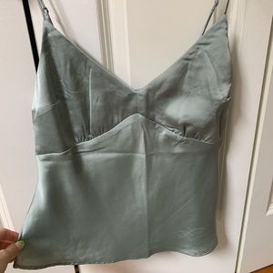 Abercrombie light blue silk tank top